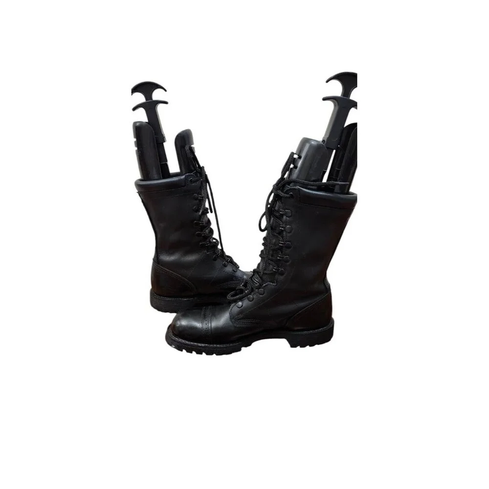 Nice Carolina Jump Boots Black Leather Made In Usa Sz 8 Paratrooper